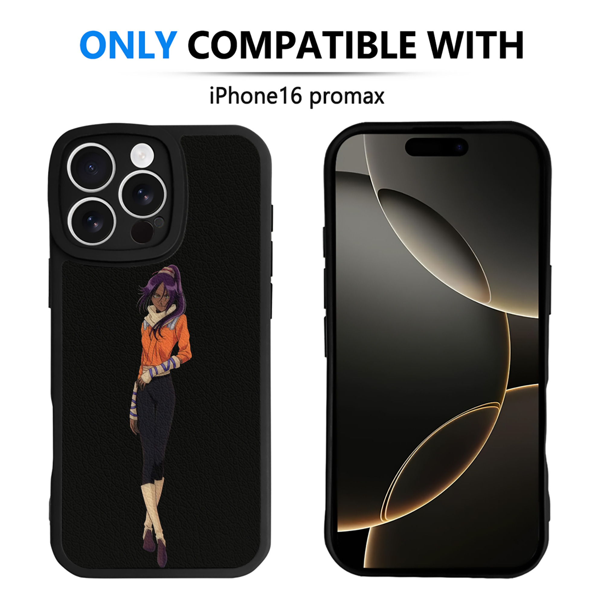 （画像用） ブリーチ 四楓院 夜一（しほういん よるいち） BLEACH Shihouin Yoruichi 【iPhone 16シリーズ対応】シリコンスマホケース（レザー調） 材質：シリコン
